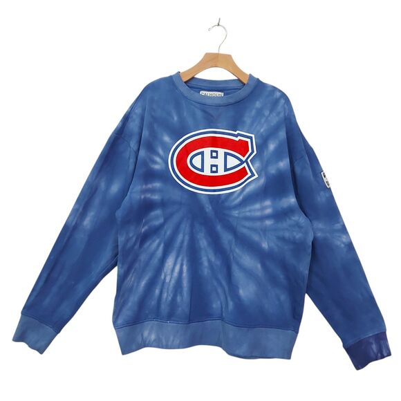 Calhoun Sweatshirt Mens XXL Blue Surf N' Skate Montreal Canadiens Tie Dye Cotton - Picture 1 of 12